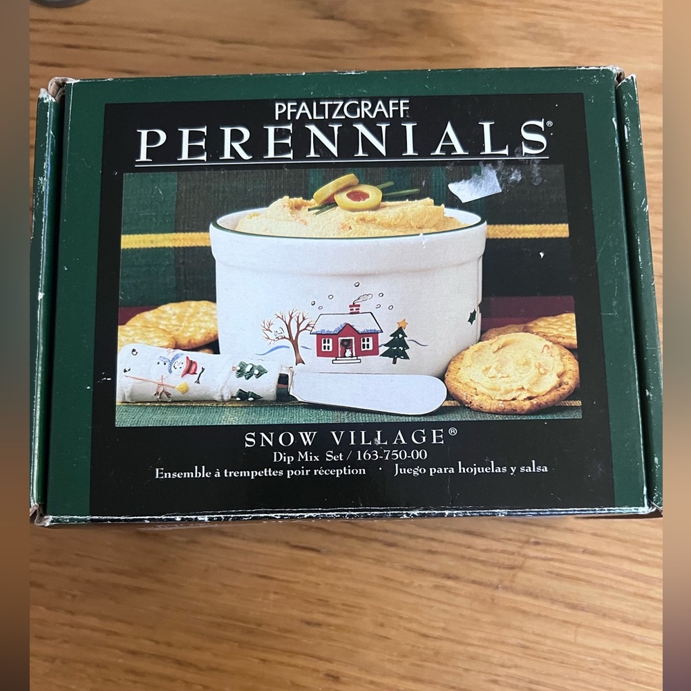 Pfaltzgraff Perennials Snow Village Holiday Dip Mix Set 163-750-00 MIB